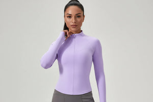 Women's Half-Zip Performance Top – Sculpt Fit Long Sleeve Activewear