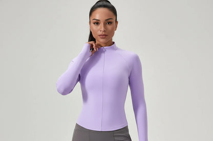 Women's Half-Zip Performance Top – Sculpt Fit Long Sleeve Activewear