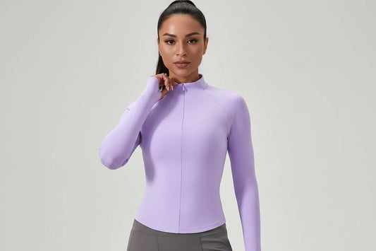 Women's Half-Zip Performance Top – Sculpt Fit Long Sleeve Activewear