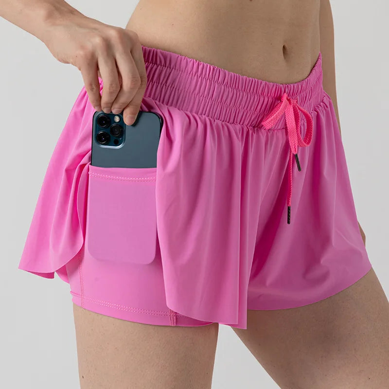 2-in-1 Flowy Skort for Women | Gym, Running, Yoga & Tennis Shorts