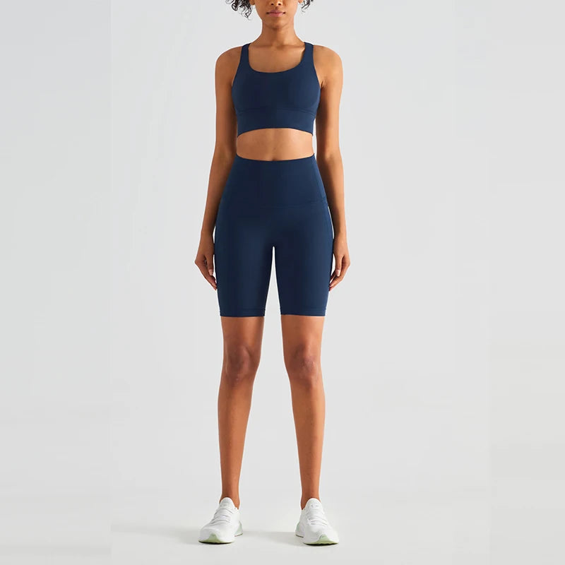 Seamless High Waist Workout Shorts for Women | Gym, Yoga & Cycling Shorts with Pockets