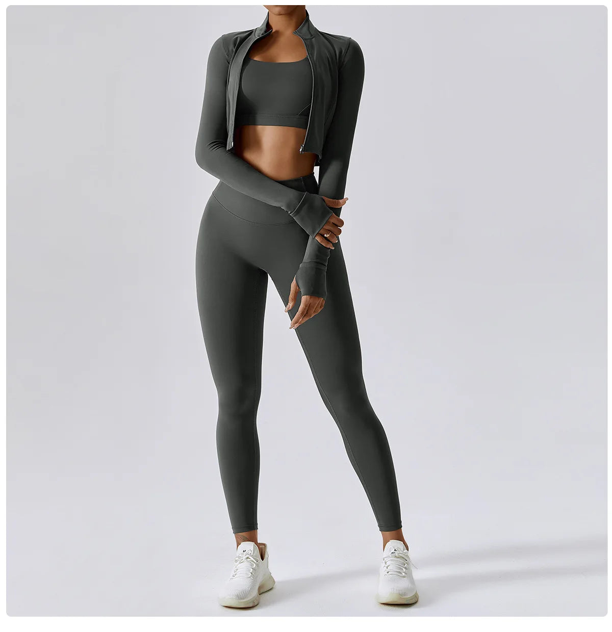 Women’s Quick-Dry Fitness Jacket – Zip-Up Long Sleeve Workout & Yoga Training Top