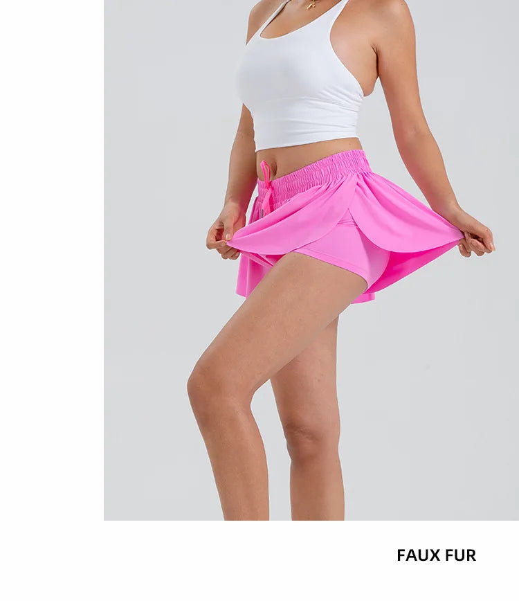 2-in-1 Flowy Skort for Women | Gym, Running, Yoga & Tennis Shorts