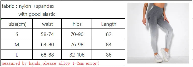 Seamless Gradient High-Waist Push-Up Yoga Leggings for Women