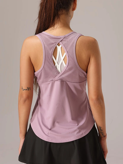 Women’s Performance Mesh Workout Tank – Sleeveless Gym, Tennis & Training Top