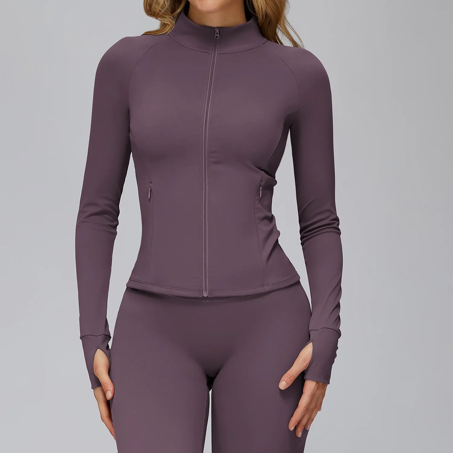 Women’s Zip-Up Performance Jacket – Long Sleeve Quick-Dry Gym & Yoga Activewear