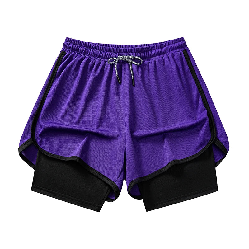 Men’s 2-in-1 Gym Running Shorts – Quick Dry Workout & Training Activewear