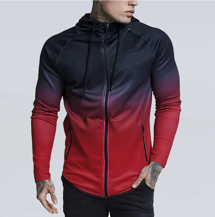 Men's Slim Fit Hooded Workout Jacket for Training