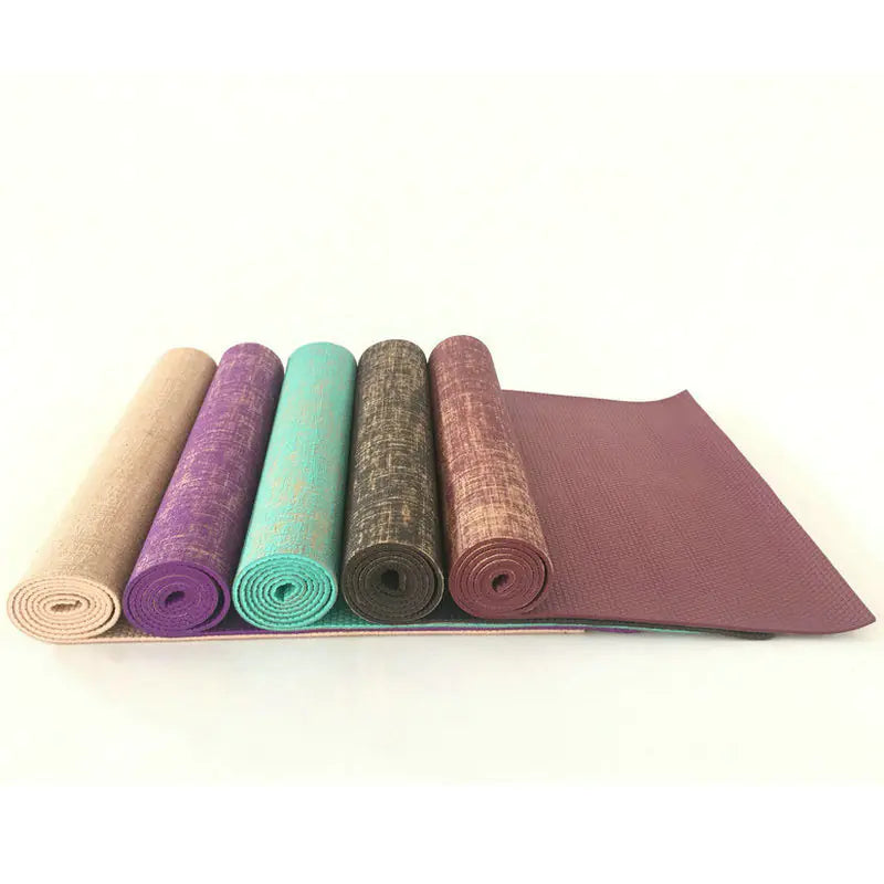 Jute Yoga Mat with PVC for Fitness and Studio Use