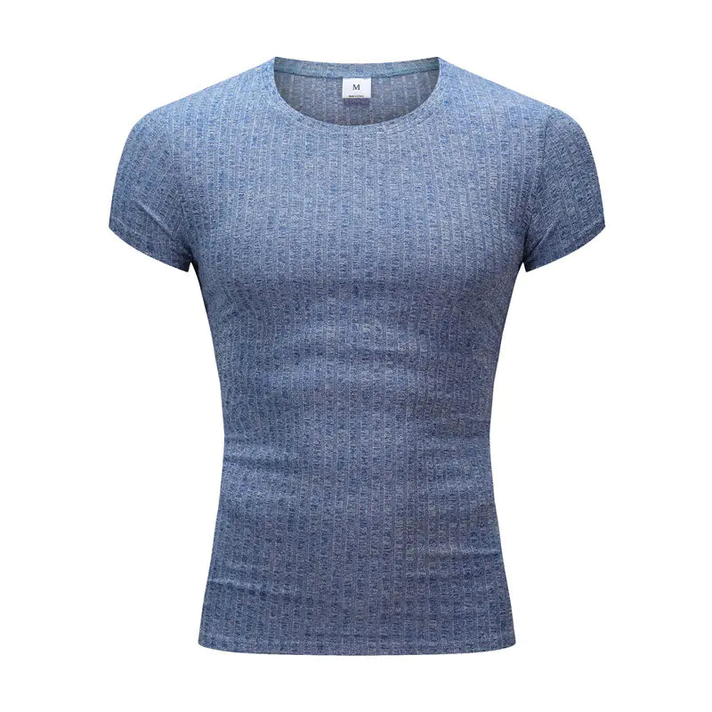 Men's Summer Knit Fitted T-Shirt for Gym & Sports