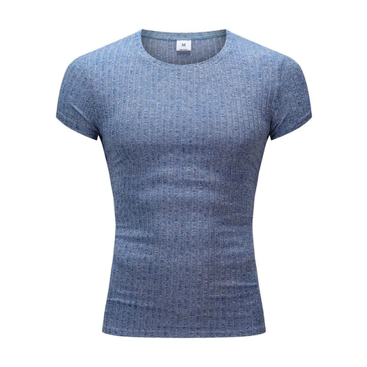 Men's Summer Knit Fitted T-Shirt for Gym & Sports