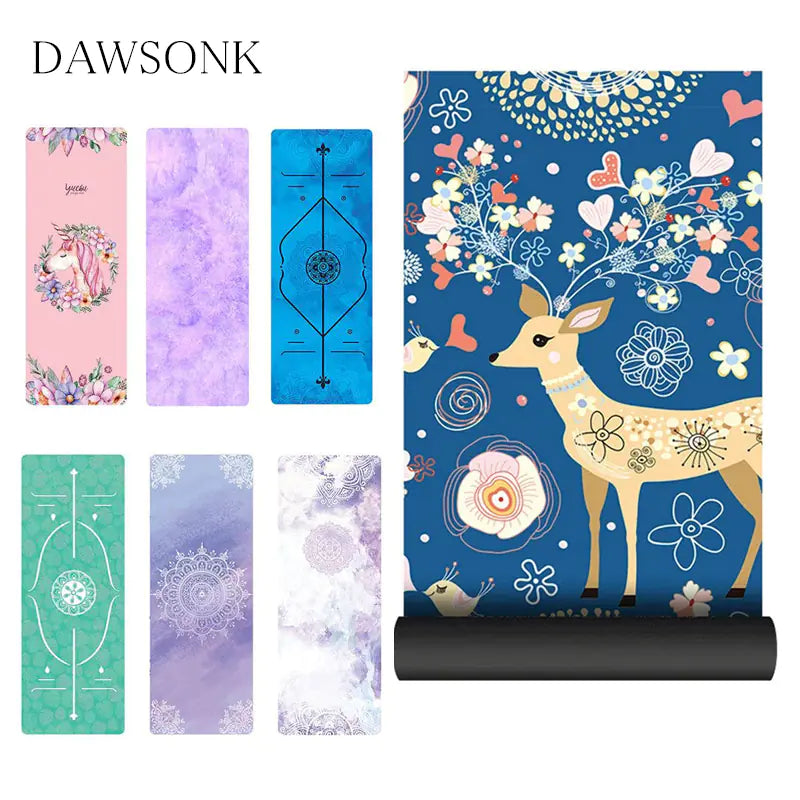 Natural Rubber Suede Yoga Mat - Ultra-thin Portable Design