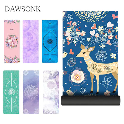 Natural Rubber Suede Yoga Mat - Ultra-thin Portable Design