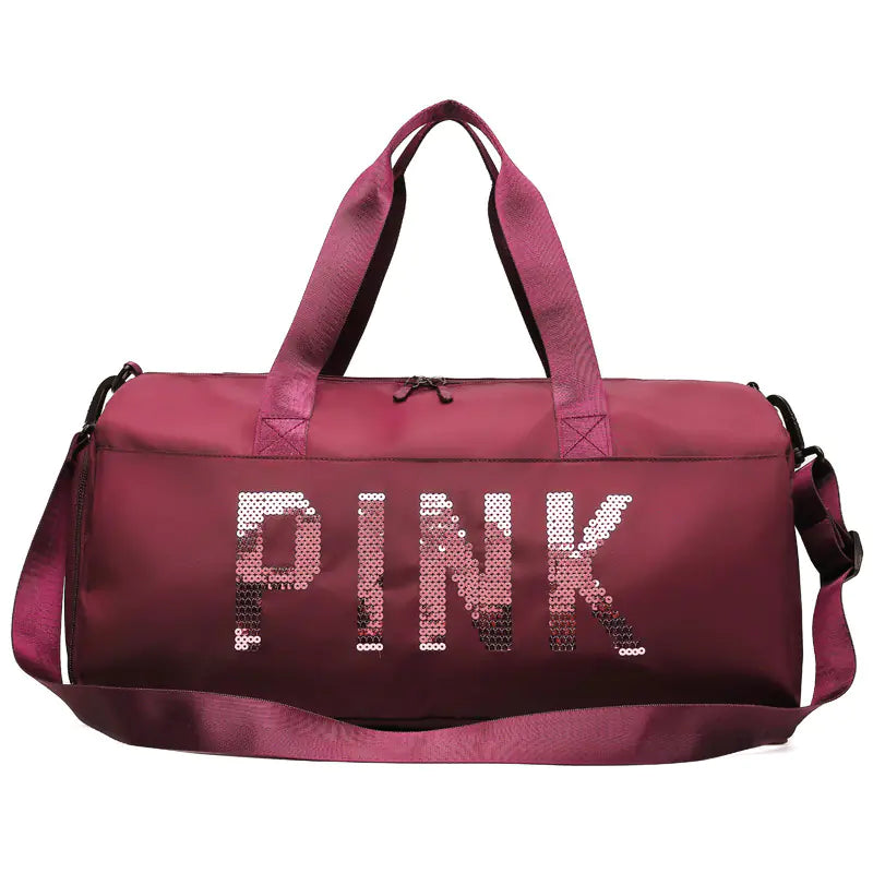 Pink Gym Bag - Large Capacity Waterproof Travel Tote