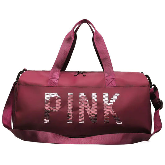 Pink Gym Bag - Large Capacity Waterproof Travel Tote
