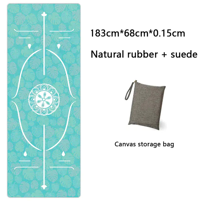 Natural Rubber Suede Yoga Mat - Ultra-thin Portable Design