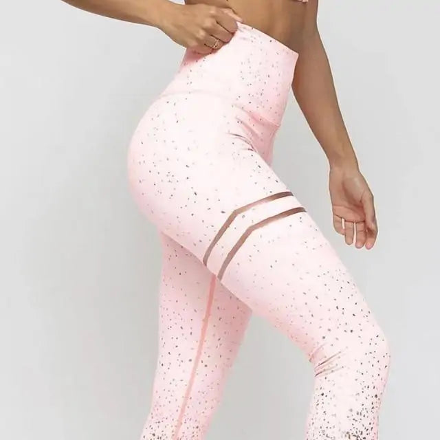 High Waisted Glittered Workout Leggings