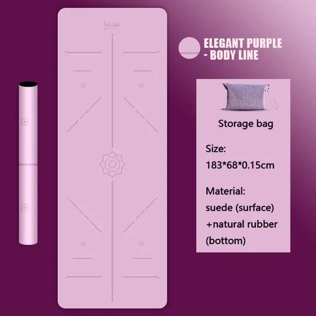 Natural Rubber Suede Yoga Mat - Ultra-thin Portable Design