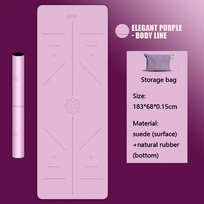 Natural Rubber Suede Yoga Mat - Ultra-thin Portable Design
