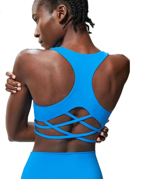 Women’s High Impact Push-Up Sports Bra – Seamless Stretch Gym Crop Top