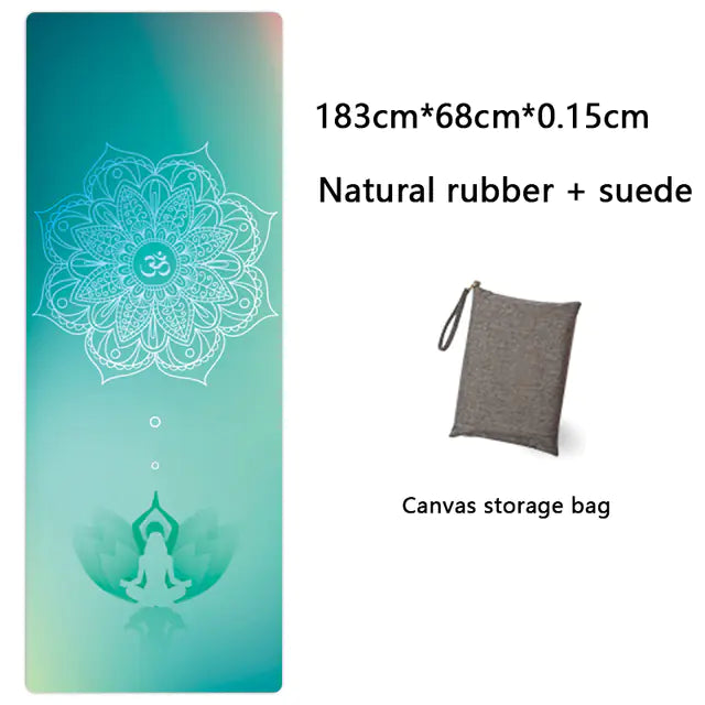 Natural Rubber Suede Yoga Mat - Ultra-thin Portable Design