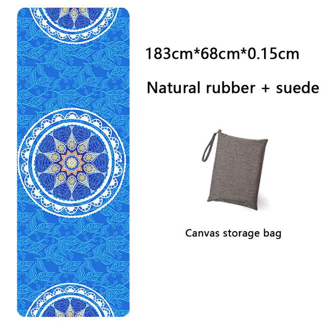 Natural Rubber Suede Yoga Mat - Ultra-thin Portable Design