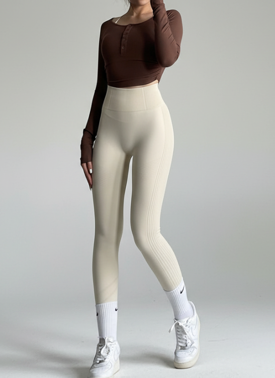 Peach Sculpt High-Waist Leggings – Breathable Quick-Dry Gym Fit