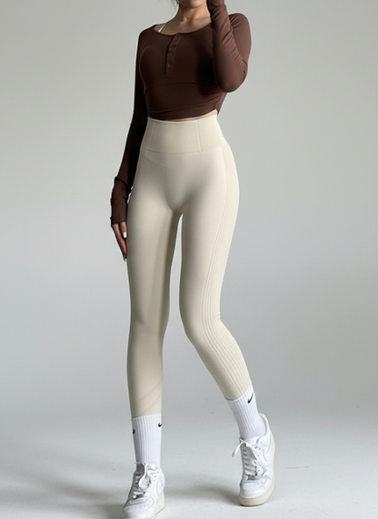 Peach Sculpt High-Waist Leggings – Breathable Quick-Dry Gym Fit