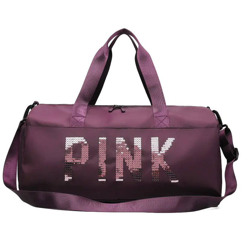 Pink Gym Bag - Large Capacity Waterproof Travel Tote