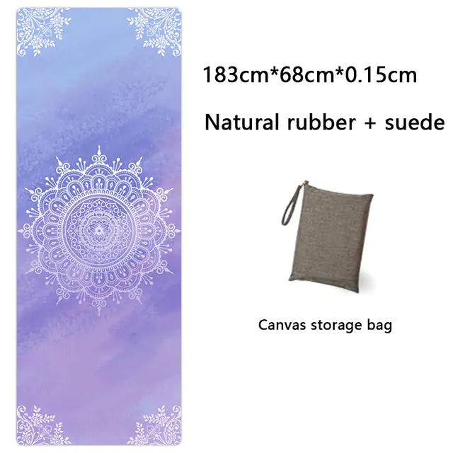 Natural Rubber Suede Yoga Mat - Ultra-thin Portable Design