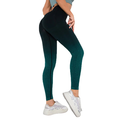 High Waist Gradient Peach Hip-Lifting Yoga Leggings