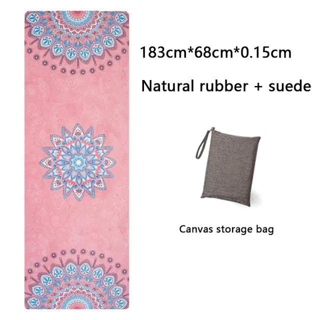 Natural Rubber Suede Yoga Mat - Ultra-thin Portable Design