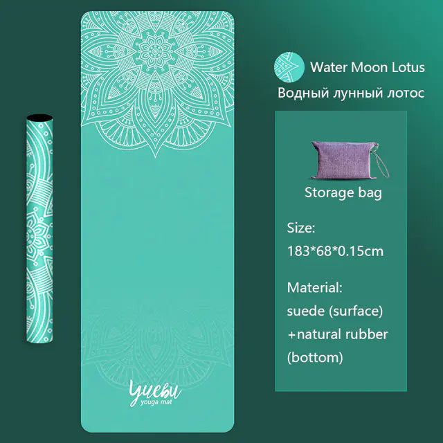 Natural Rubber Suede Yoga Mat - Ultra-thin Portable Design