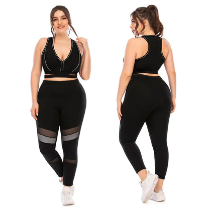 Plus Size Women's Sportswear Seamless Yoga Set