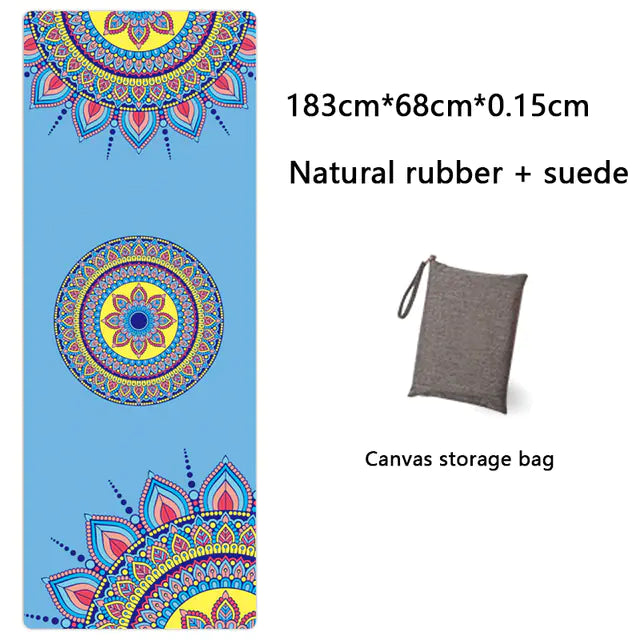 Natural Rubber Suede Yoga Mat - Ultra-thin Portable Design