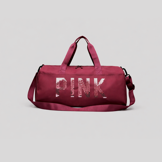 Pink Gym Bag - Large Capacity Waterproof Travel Tote