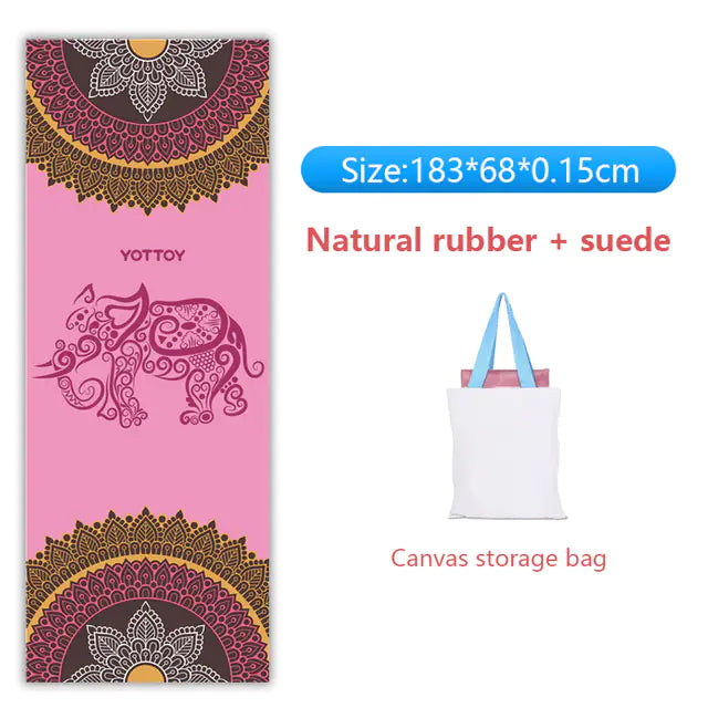 Natural Rubber Suede Yoga Mat - Ultra-thin Portable Design