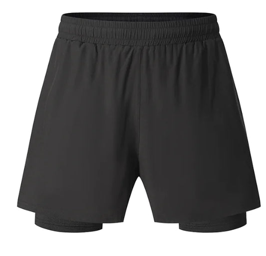 Men's Quick-Dry Two-in-One Running Shorts for Fitness
