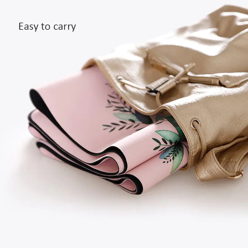 Natural Rubber Suede Yoga Mat - Ultra-thin Portable Design
