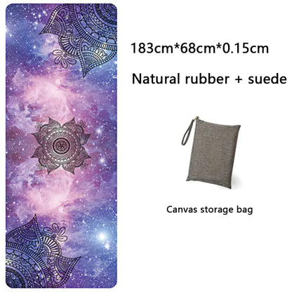Natural Rubber Suede Yoga Mat - Ultra-thin Portable Design