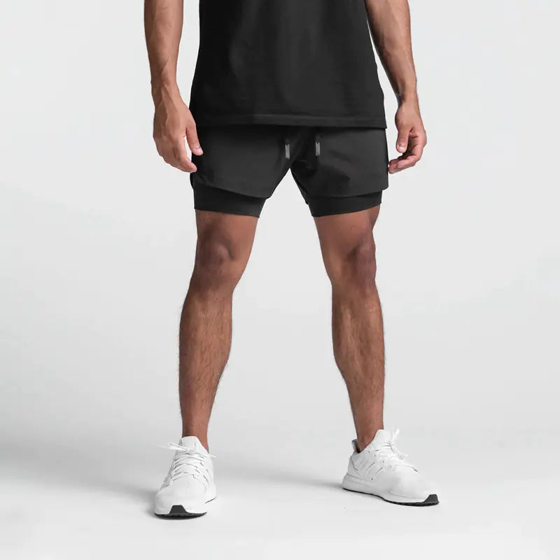 Double Layer Sports Casual Shorts for Active Wear