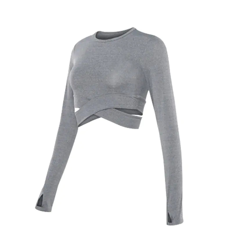 Women's Long Sleeve Crop Dry Fit Yoga Top