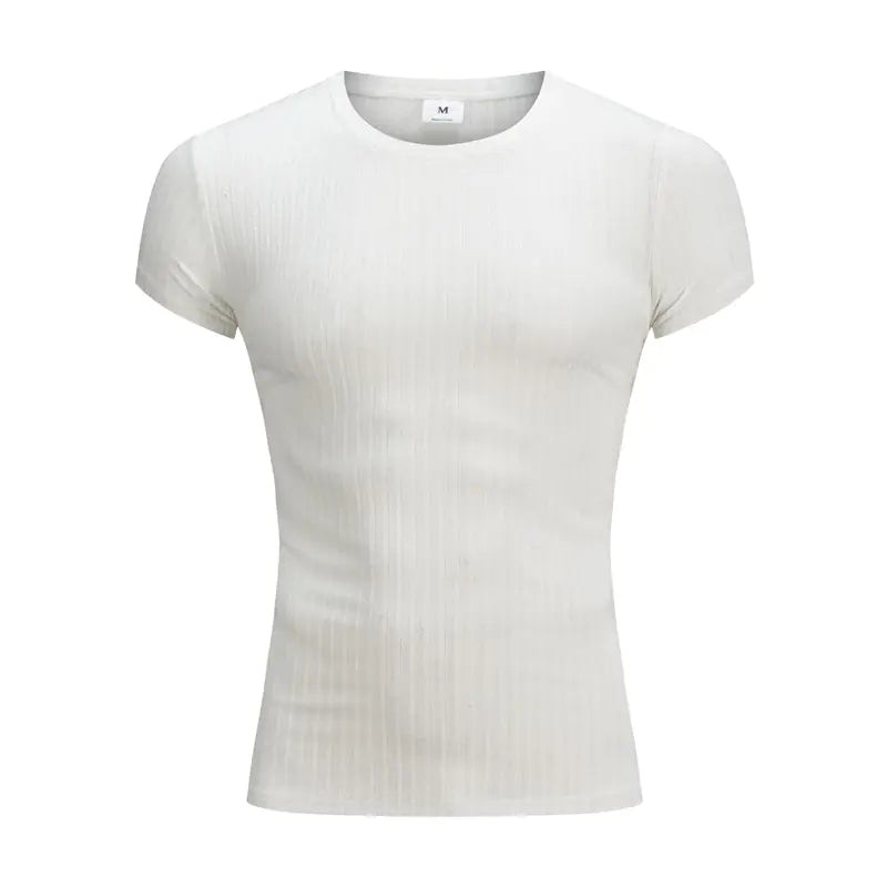 Men's Summer Knit Fitted T-Shirt for Gym & Sports