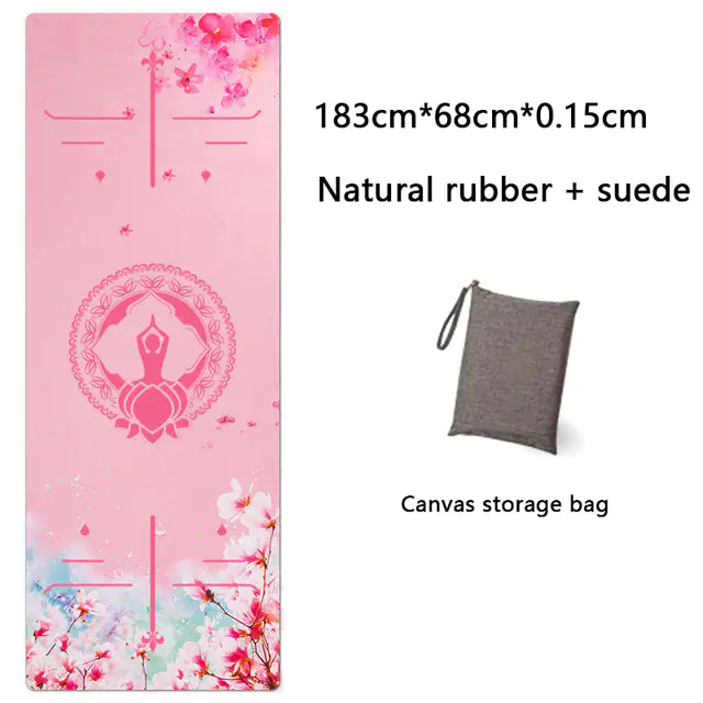 Natural Rubber Suede Yoga Mat - Ultra-thin Portable Design
