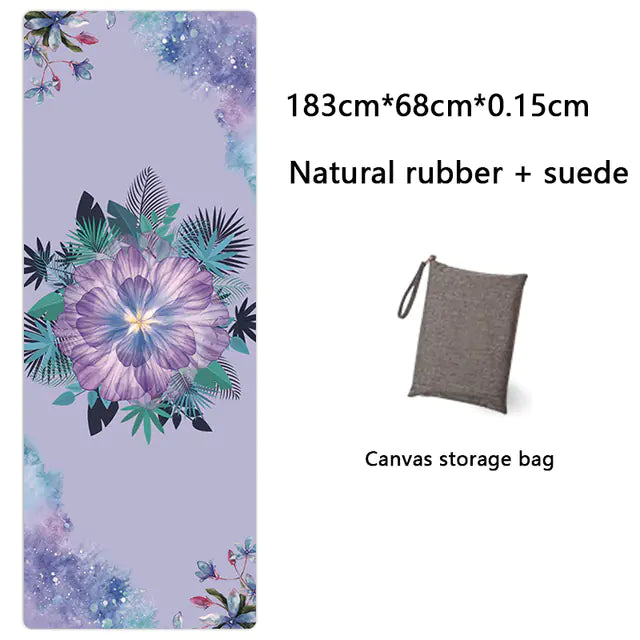 Natural Rubber Suede Yoga Mat - Ultra-thin Portable Design